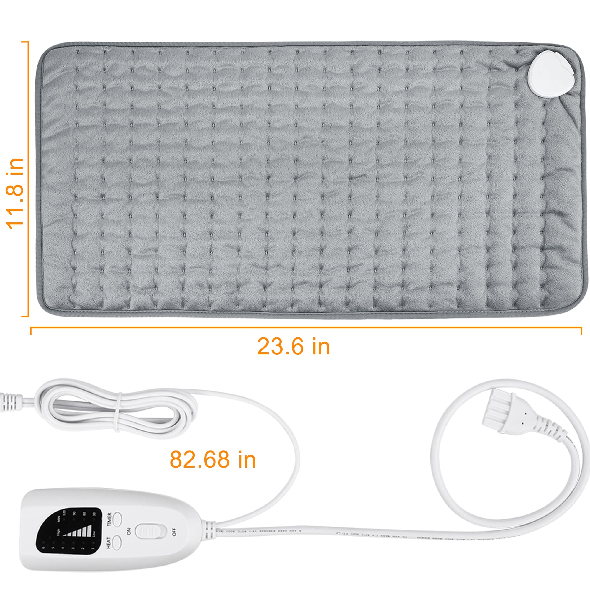 Heating pad, Electric Heat Pad with Automatic Switch-Off and 6 Temperature Levels Heating pad for Back Neck Shoulder Belly Heating Technology - Machine Washable. (12