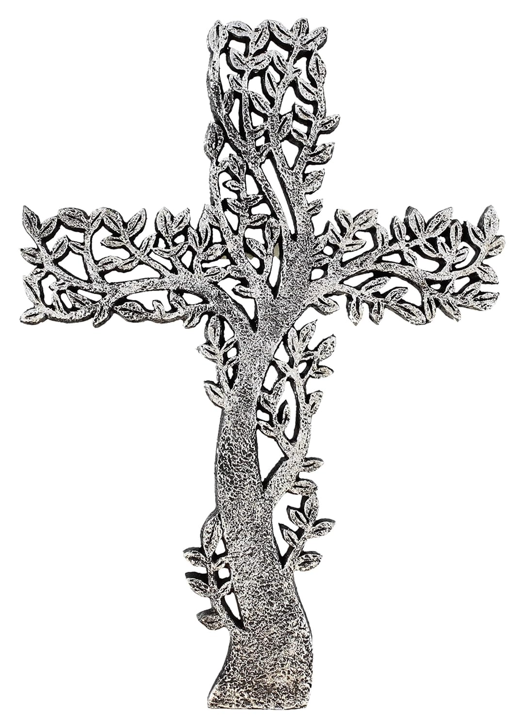 Old River Outdoors Tree of Life Wall Cross - Rustic Antique Silver Finish Decorative Spiritual Art Sculpture