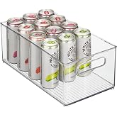 iDesign Kitchen Binz Stackable Organizer, 8" x 6" x 14.5", Clear | BPA-Free Plastic, Deep, With Handles