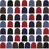 SATINIOR 50 Pack Winter Hats Bulk Beanies Unisex Knit Skull Caps Warm Stocking Hat for Adults Homeless