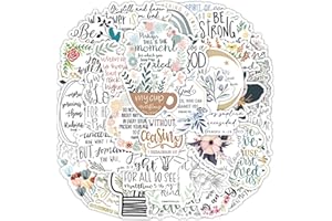 HYTTROLLY 50Pcs Bible Inspirational Quotes Stickers: Infuse Faith and Divine Wisdom into Your Everyday Items! Perfect for Laptops, Water Bottles, Skateboards, and More
