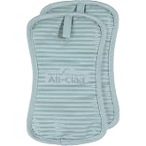 All-Clad Premium Pot Holder &amp; Heating Pad, (2-Pack) Heat Resistant to 500 Degrees, 100% Cotton 10"x6.25" for Kitchen and Barbeque, Rainfall
