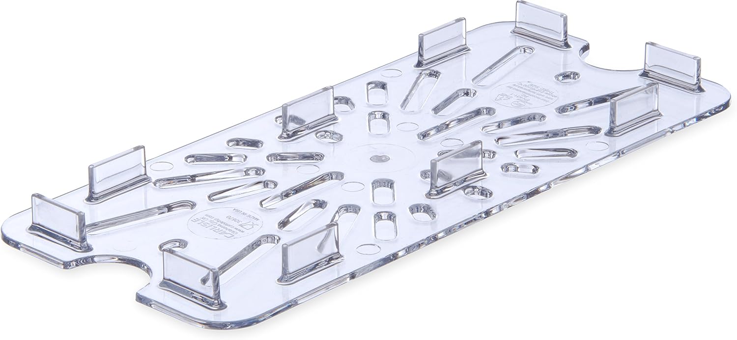 Carlisle 3067007 StorPlus Third Size Polycarbonate Drain Shelf, Clear