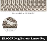 SHACOS Non Slip Hallway Runner Rug 60 x 240 cm Brown Geometric Pattern view 4