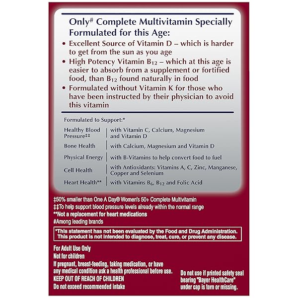 ONE A DAY PROACTIVE 65+, MENS & WOMENS MULTIVITAMIN, SUPPLEMENT WITH VITAMIN A, C, D, AND ZINC TO SUPPORT BONE HEALTH & CELL HEALTH, CALCIUM, FOLIC ACID, TABLET 150 COUNT