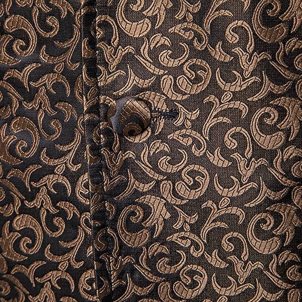 2019 Men's Blazer Dress Coat Beautyfine Autumn Winter Casual Gold Print Button Jacket Long Sleeve Tops at  Men’s Clothing store