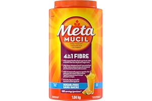 Metamucil, Daily Psyllium Husk Powder Supplement, Sugar-Free, 4-in-1 Fibre for Digestive Health, Orange Smooth Flavored Drink