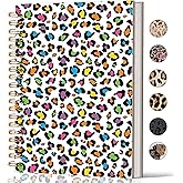 Lacama Leopard Print Notebook Journal Gifts for Women, Trendy Colorful Cheetah Print Spiral Notebook, Office and School Supplies 5.5x8.3
