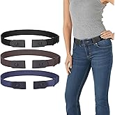 WERFORU 3 Pack 4 Pack No Buckle Invisible Stretch Belt Buckle-Free Elastic Belt for Women and Men