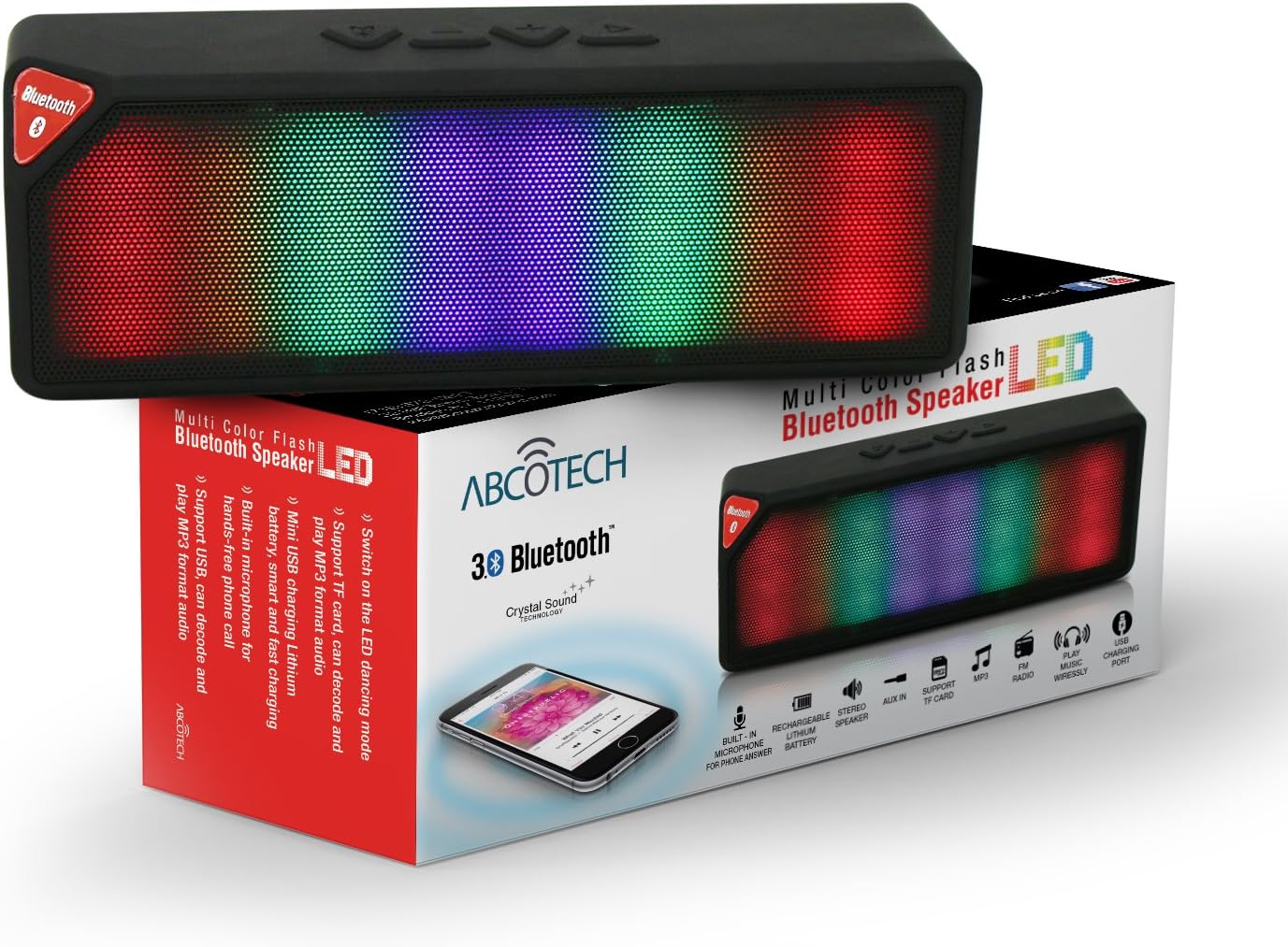 speaker with flashing lights