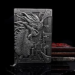 Haxtec DND Notebook 3D Embossed Silver Dragon