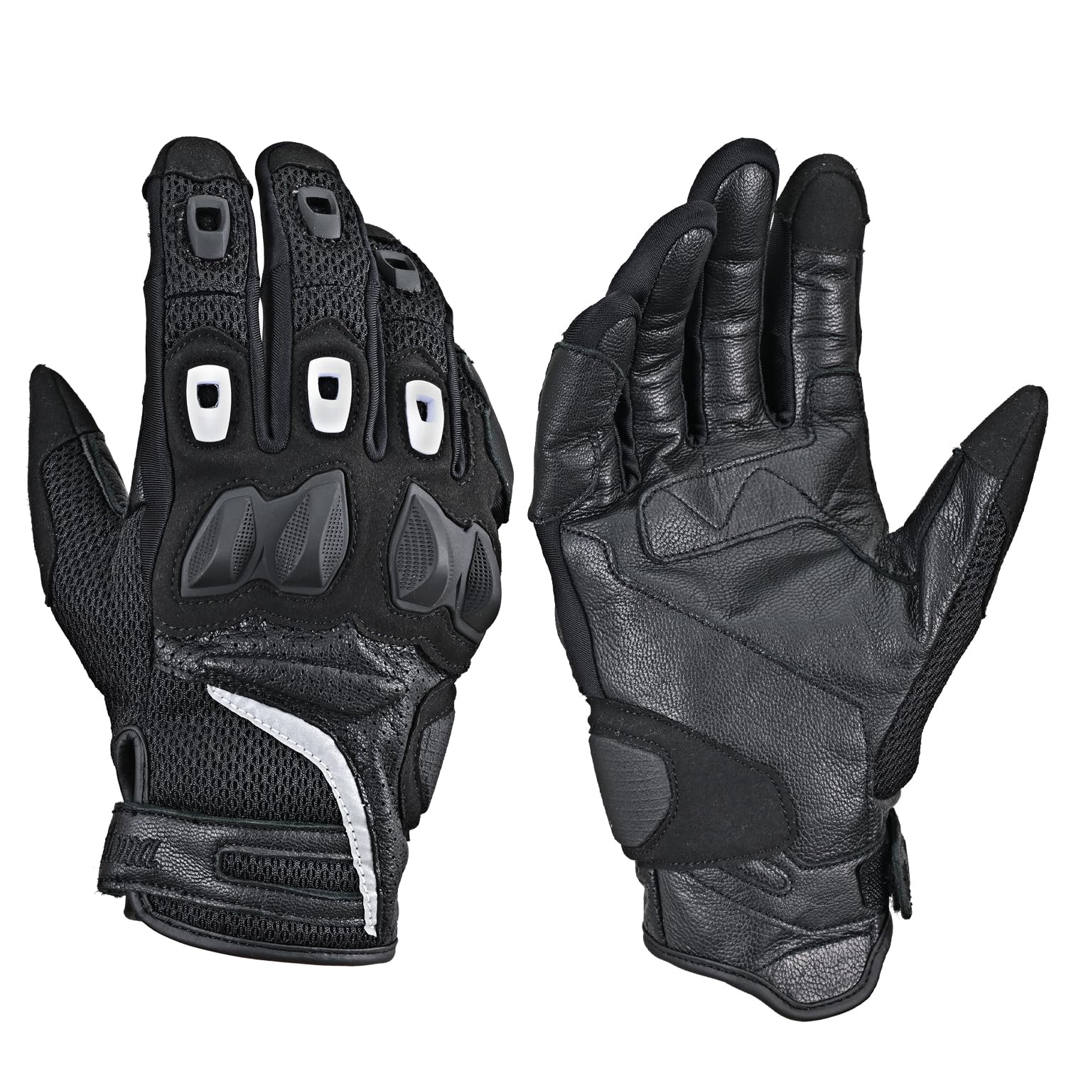 デイトナ(Daytona) バイク グローブ 夏 メッシュ 革(ヤギ革) ハードプロテクター スマホ対応 メッシュ デュアルプロテクグローブ DG-016