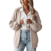 Womens Cardigans Chunky Sweater Women Soft Sweaters Female Oversized Lantern Sleeve Knit Open Casual Versatile Everyday Wear