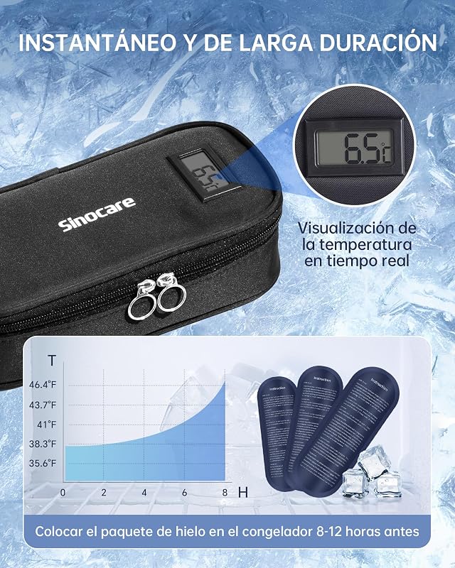 Estuche Isotérmico Insulina Diabéticos 3 Acumuladores Frío TSA