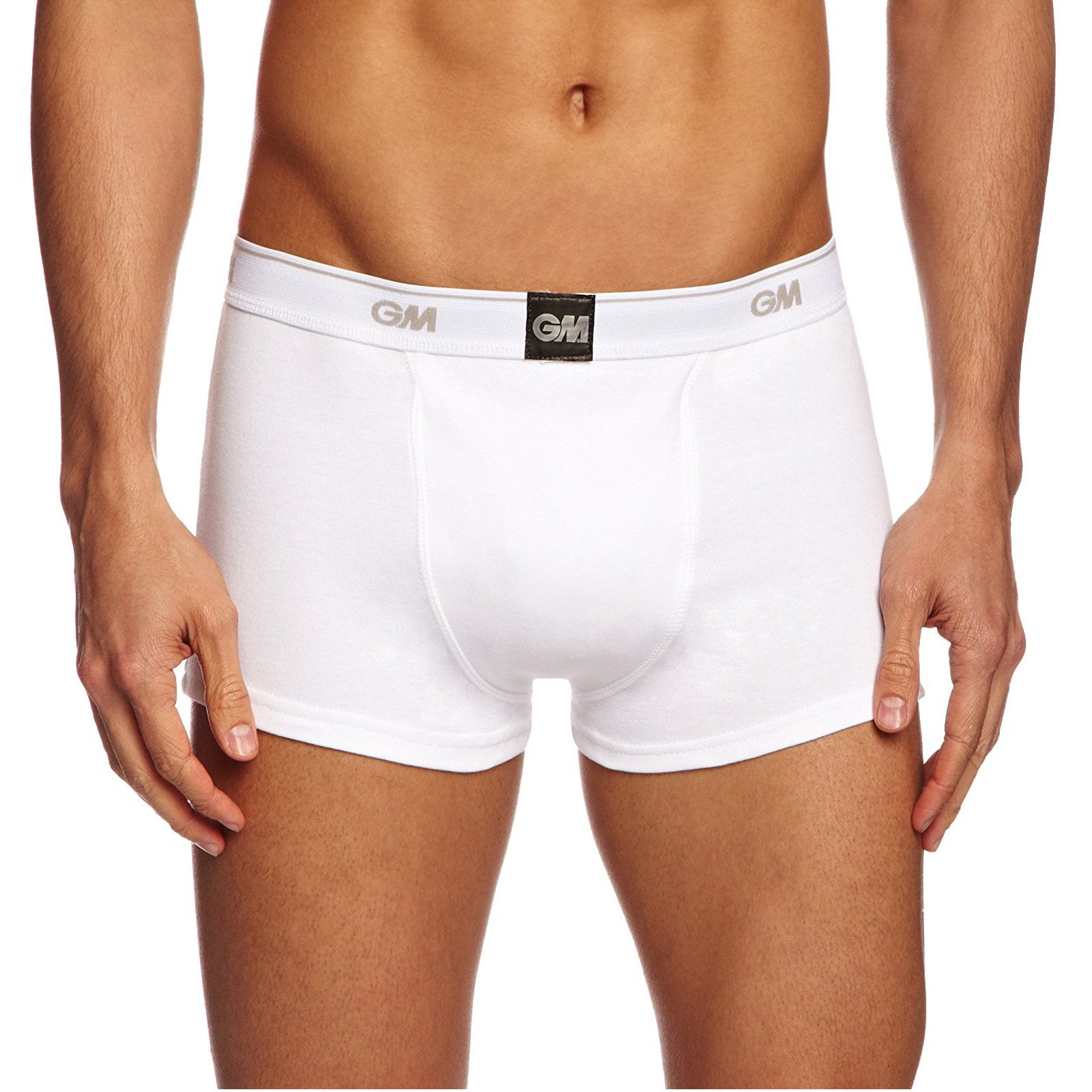Gunn & Moore GM Cricket | Boxer Short | Special Blend Stretch Cotton with Elastic Waist For Comfort Fit | Integral Pouch For Box Abdo Guard | White | Medium Adult For Waist 33-34"
