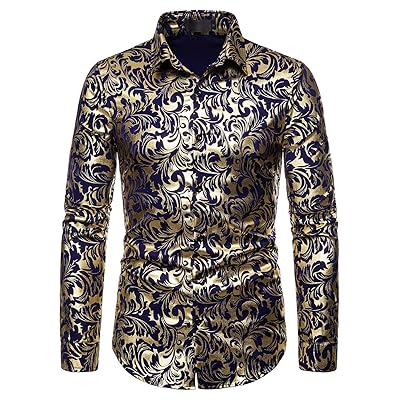 Mens Luxury Floral Print Dress Shirt with Long Ghana Ubuy