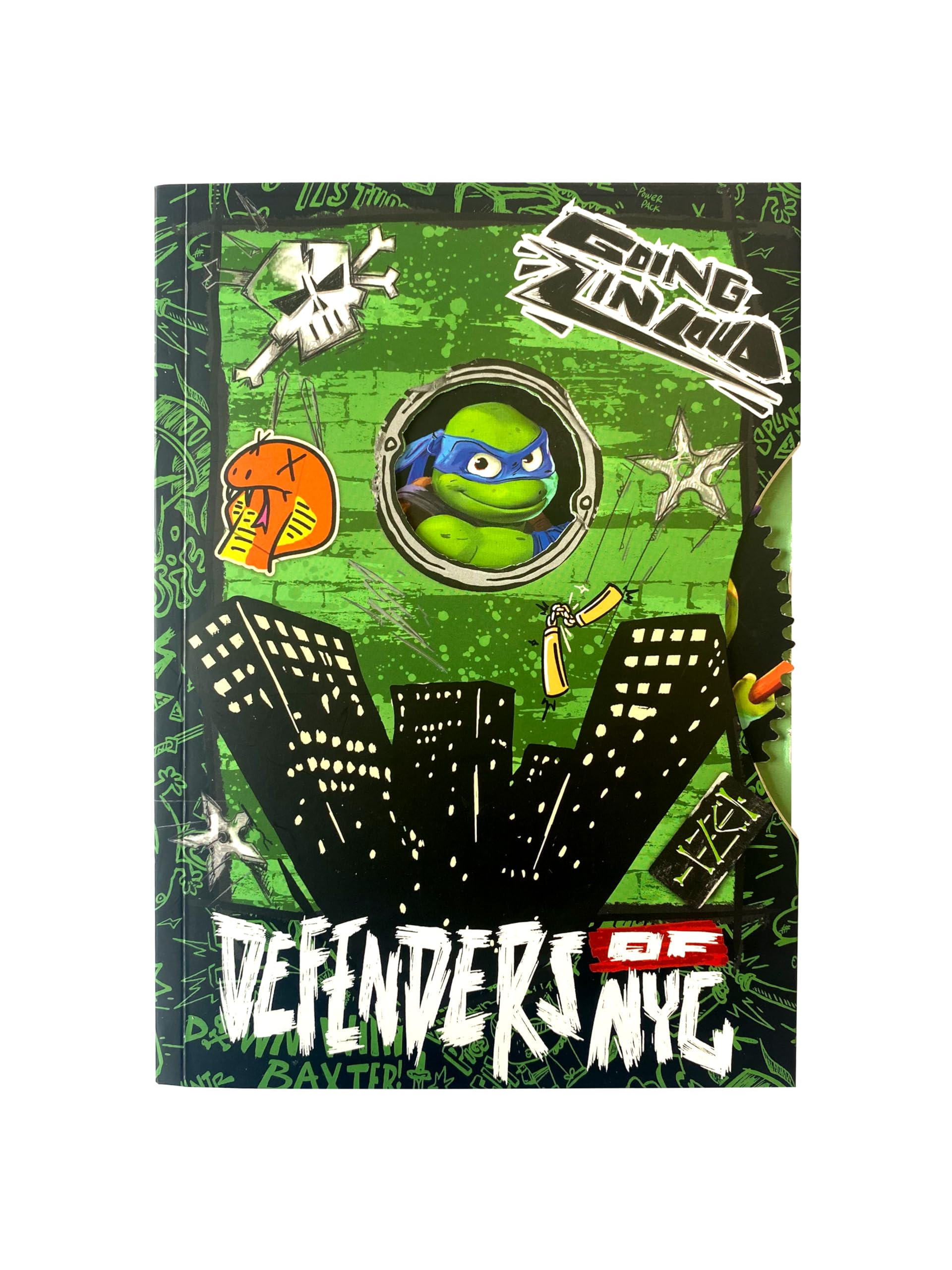 Ninja Turtles TMNT A5 Notebook with Rotating Disc, 120 Lined Pages, Notebook or Journal, Official Merch