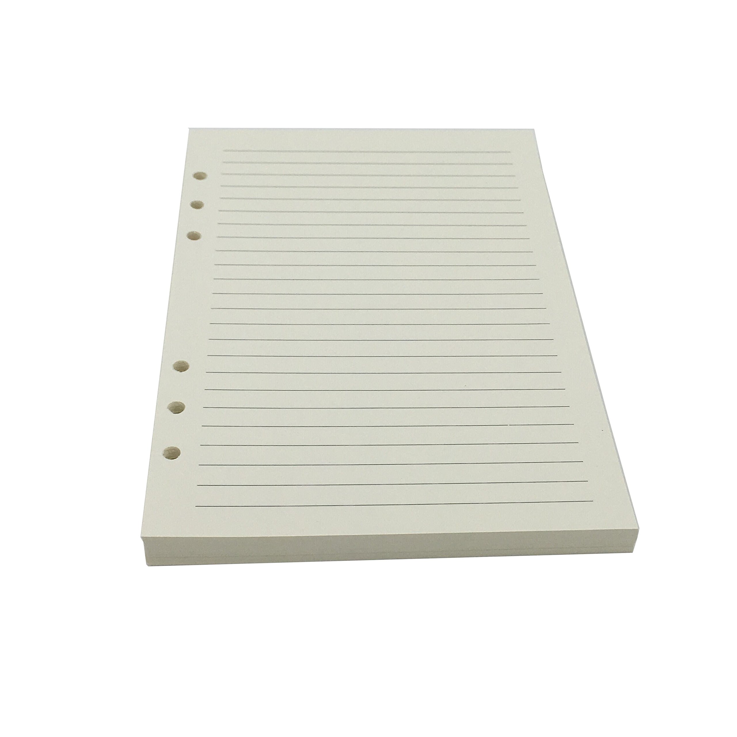 Chris.W 80 Sheets A5 Size Lined 6-Holes Traveler's Notebook Planner Filler Papers/Journal Dairy Inserts Refills/Loose-leaf Binder Paper, Beige Color(Ruled)
