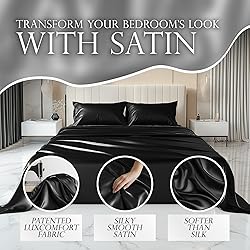 DECOLURE Satin Sheets King Bed Set