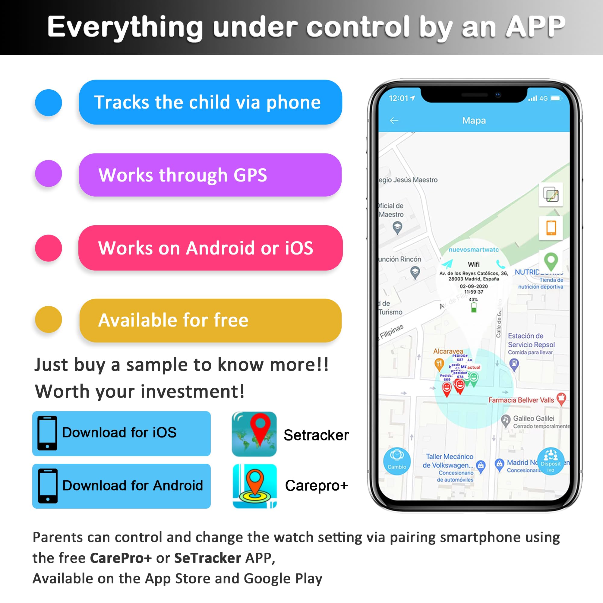 Phyulls 4G Kids Smart Watch with GPS Tracker & Video Calling Kids Cell Phone Watch for Boys Age 5-12, SOS Call Video Voice Chat Camera Alarm Clock Pedometer GPS Tracker Watch for Kids