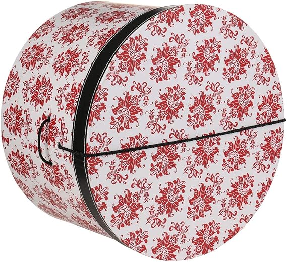 Lierys Hutschachtel Ornamente, Hutbox in Weiß-Rot, Größe 44 cm