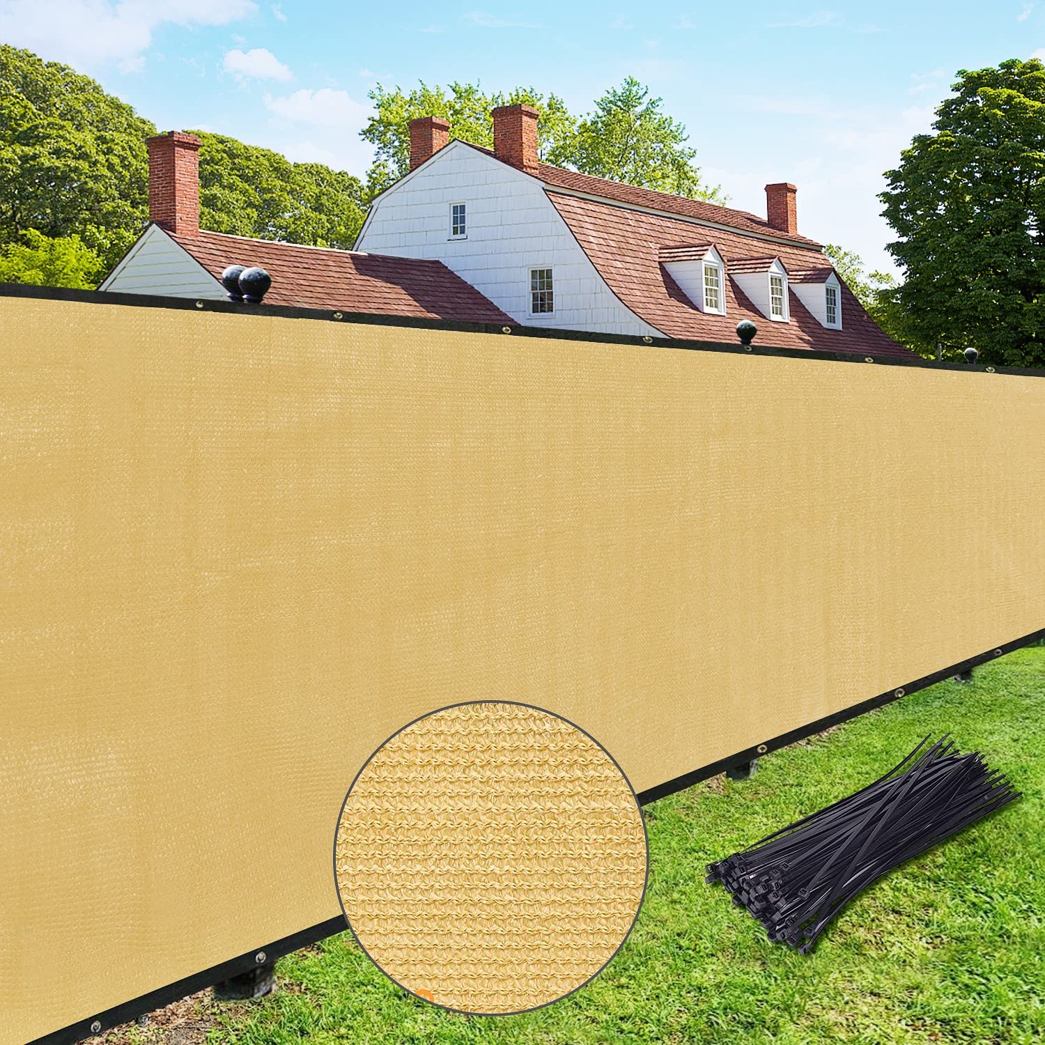 UPGRADE Privacy Fence Screen 5'x41' Sand Outdoor