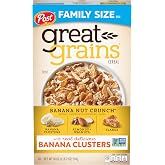 Great Grains Banana Nut Crunch Breakfast Cereal, 18 oz Box | Crunchy Clusters Paired with Sweet Fruit and Whole Grains, Contains No Artificial Flavors or Synthetic Colors