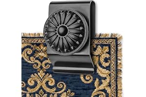 Doselves Tapestry Wall Hanging Clamps 4 Pack Metal Clips for Hanging Textiles, Rugs, Carpet Wall Display (Black)