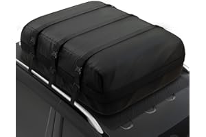 iBirdie Roof Rack Cargo Carrier 30.1 Cubic Feet, Soft-Shell Rooftop Cargo Box, Waterproof Heavy Duty 1200D for Car with/Without Roof Rack, Includes Anti-Slip Mat, Door Hooks, 52x40x25 inches