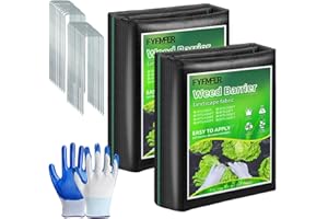 FYFMFER 4FT x 100FT Weed Barrier Landscape Fabric,3.2oz Premium Heavy Duty Woven Cloth for Garden,Ground Cover Geotextile Fabric for Gardening, Farming with 20 U-Shaped Securing Pegs