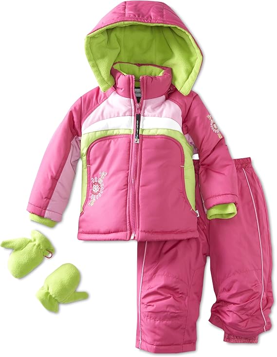 Rothschild Baby Girls' Colorblock Snowsuit, Berry, 24