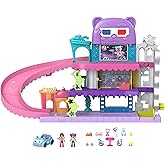 Polly Pocket Pollyville Dolls & Playset, Drive-in Movie Theater with 2 Micro Dolls, 1 Toy Car & 11 Accessories