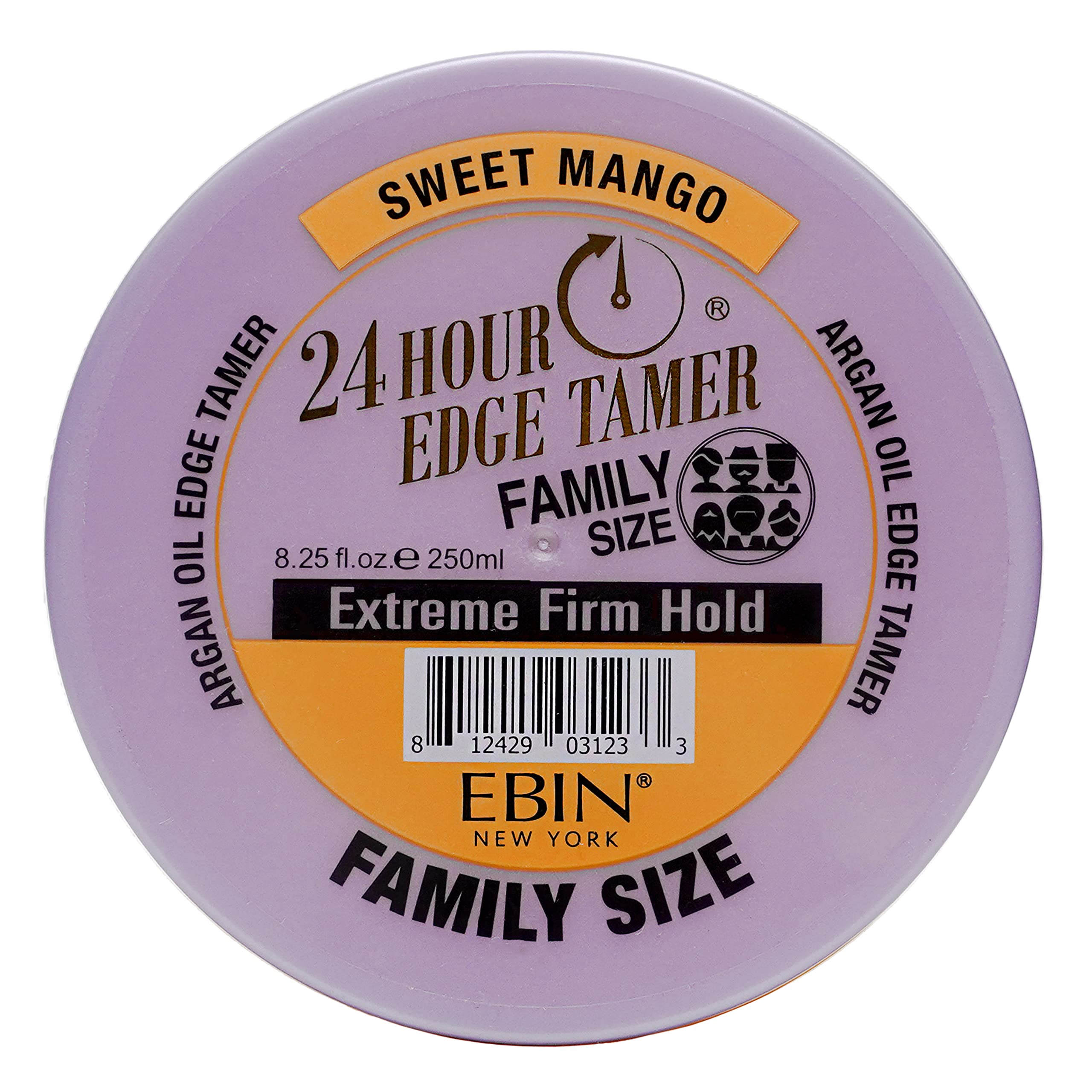 EBIN NEW YORK 24 Hour Edge Tamer Refresh – Extreme Firm Hold, 8.25 Oz, Sweet Mango – No Flaking, No White Residue, Shine and Smooth with Argan Oil & Castor Oil
