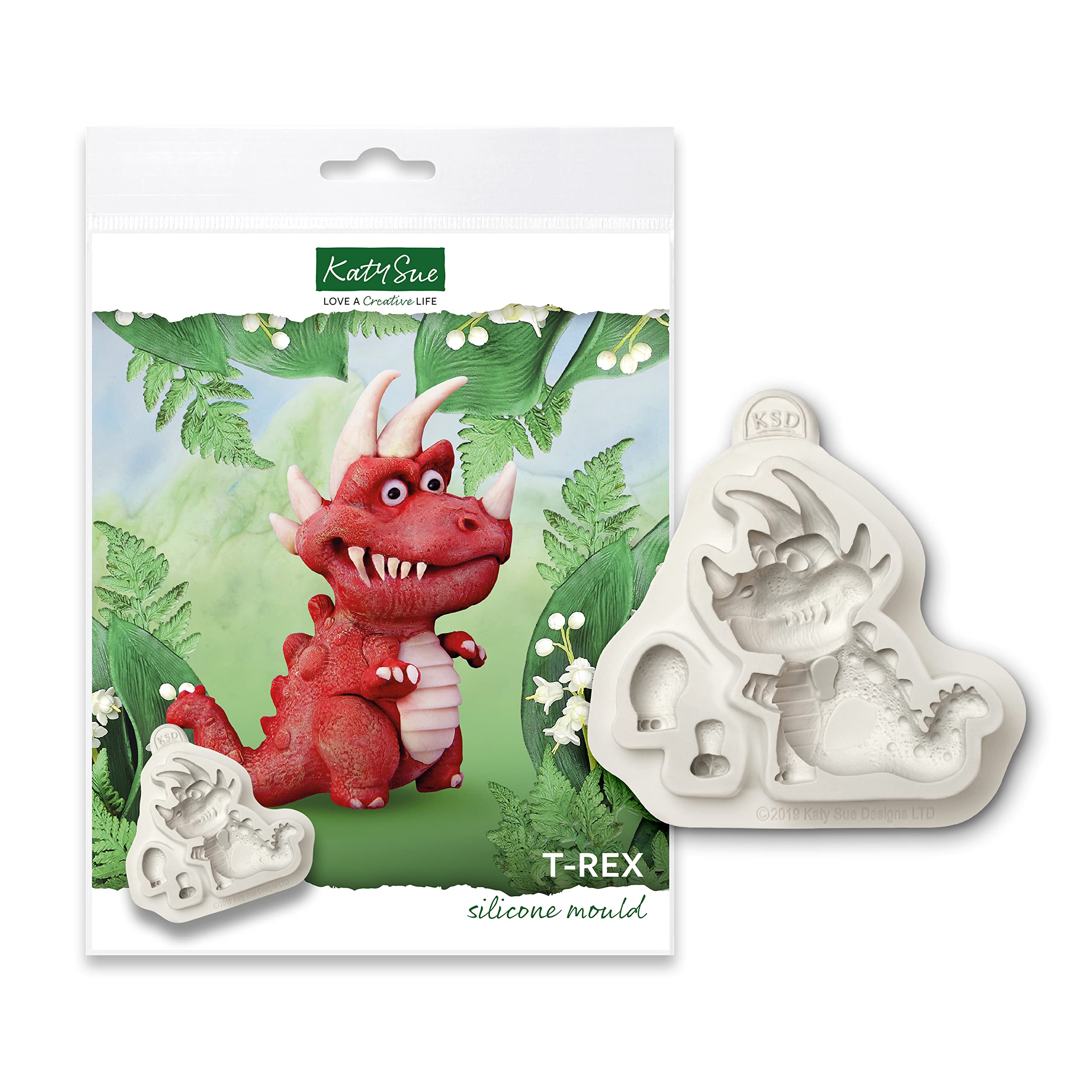 Katy Sue T-Rex Dinosaur Silicone Mould for Cake Decorating & Craft - Makes a Figure 65mm x 75mm