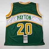 Autographed/Signed Gary Payton Seattle Green Basketball Jersey JSA COA