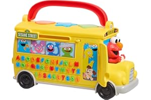 SESAME STREET Elmo's Learn & Go School Bus Interactive Toy with Lights and Sounds, Toddlers Learn The Alphabet, Phonics, Numbers, Music, & More, Toy for Girls, Boys, Kids, Ages 2 and Up by Just Play