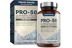 Vitamin Bounty Pro-50 Probiotics - 13 Probiotic Strains, Gut Health, Digestive Health, Probiotic for Women and Men, Delayed R