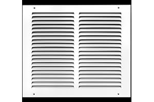 HVAC PREMIUM 12"w X 12"h Steel Return Air Grilles - Sidewall and Ceiling - HVAC DUCT COVER - White [Outer Dimensions: 13.75"w X 13.75"h]