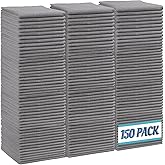 HOMEXCEL Grey Microfiber Cleaning Cloth,150 Pack Cleaning Rags, Cleaning Towels,11.5"X11.5" Shop Towels