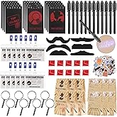 Vanblue 134Pcs Detective Party Favors Spy Kit Escape Room Birthday Party Decorations Supplies Magnifying Glass Gift for Kids Treat Bags Stuffers Pinata Filler Classroom Prizes