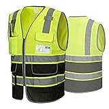 COOLJOB 9 Pockets Reflective Mesh Safety Vest for