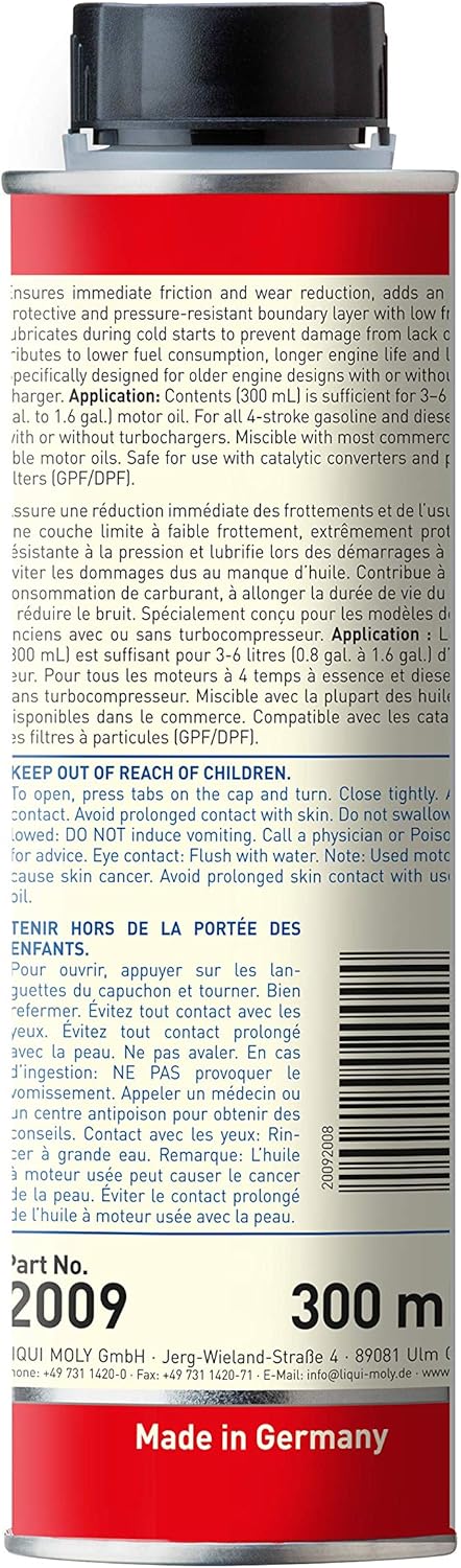 Liqui Moly 2009 Anti-Friction Oil Treatment - 300 ml: Automotive