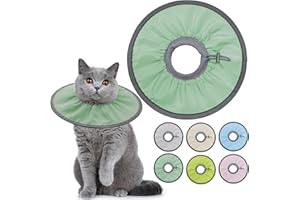 Seyezo Lightweight Cat Cone Collar Soft, Soft Comfortable Cat Recovery Collar After Surgery, Elizabethan E Collar for Cats, Cone for Cats to Stop Licking (Mint Green, Medium)