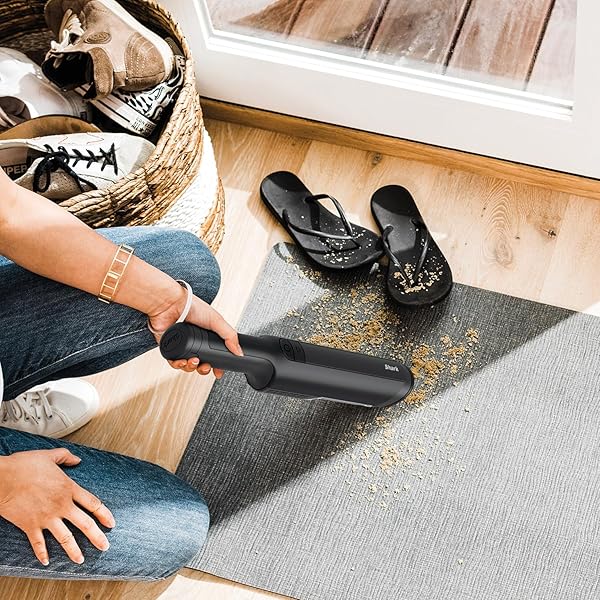 SHARK WANDVAC CORDLESS HAND VAC, LIGHTWEIGHT & PORTABLE AT 1.4 LBS. WITH POWERFUL SUCTION, CHARGING DOCK, ONE-TOUCH EMPTY FOR CAR & HOME, ACCESSORIES INCLUDED, BLACK (RENEWED)