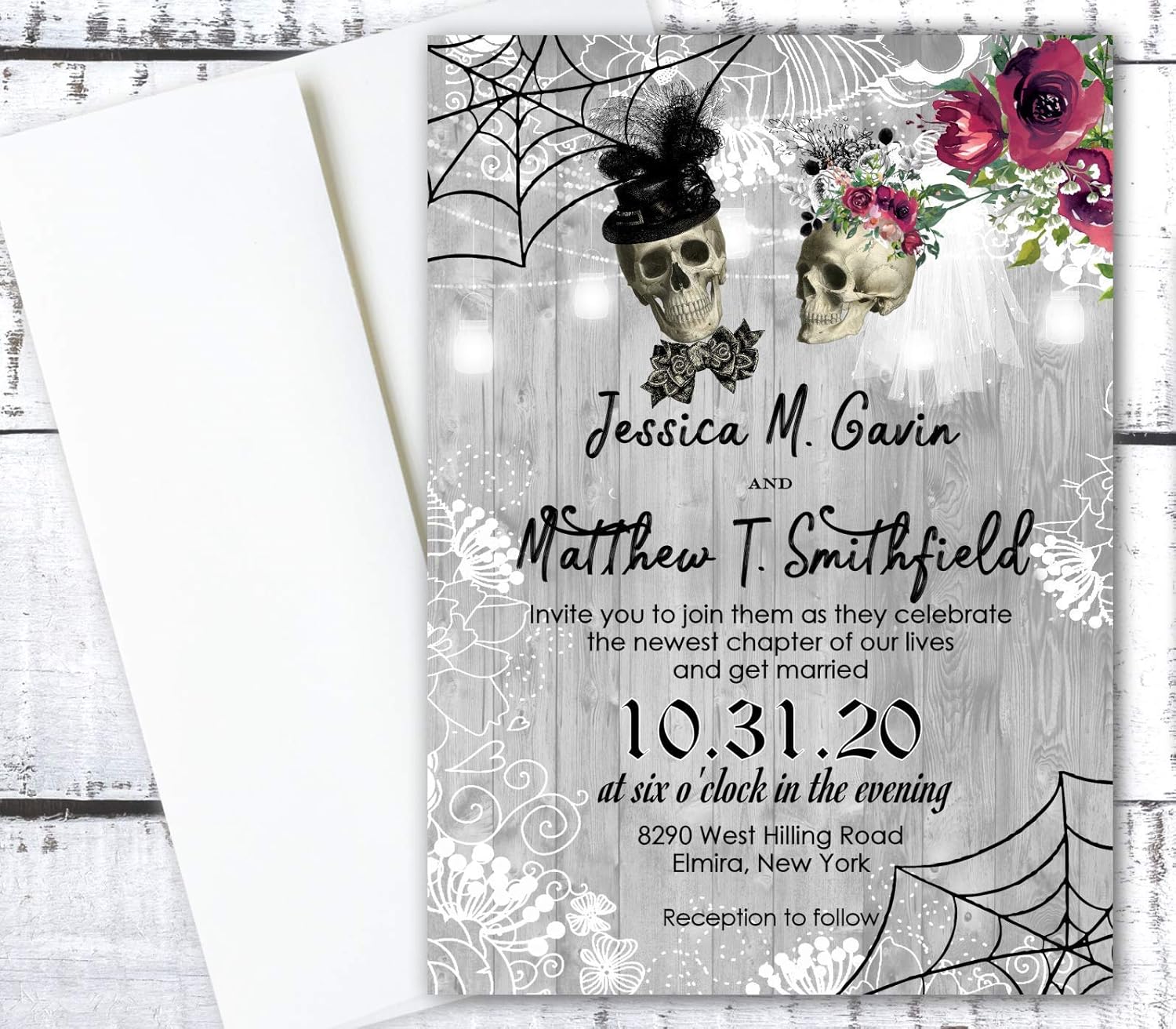 Amazon Com Halloween Wedding Invitations October Invites And Rsvp Cards Qty Of 50 Handmade