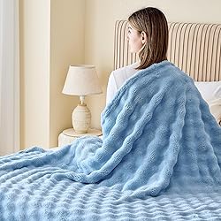NEWCOSPLAY King Blanket for Couch Blue Super Soft