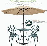 Yaheetech 3 Piece Patio Bistro Set Round Aluminum Table Two Chairs Green view 7