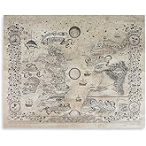 ConQuest Journals A Court of Thorns and Roses Prythian World Map, Authentic Parchment-Style Paper, Double-Sided ACOTAR Artwork, Folded Print, 16'' x 20'', Officially Licensed Sarah J. Maas Collection