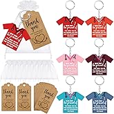 Sureio 24 Sets Nurse Keychain Nurse Week Medical Assistant Employee Appreciation Thank You Gift Cards and White Organza Bags Women Doctor Appreciation