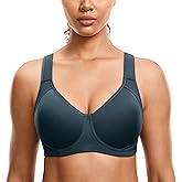 SYROKAN High Impact Sports Bras for Women Support Underwire Cross Back Large Bust Cool Comfort Molded Cup